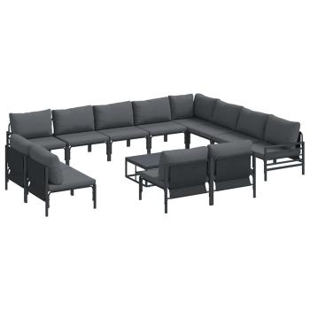 Garten-Sofa-Set 13 pcs Anthrazit Stahl