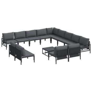 Garten-Sofa-Set 14 pcs Anthrazit Stahl