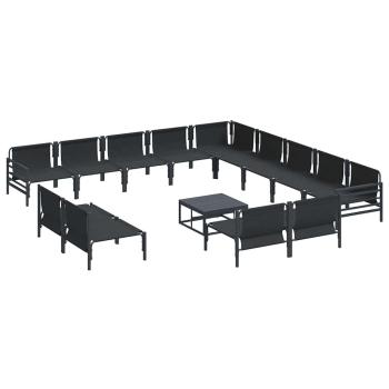 Garten-Sofa-Set 14 pcs Anthrazit Stahl