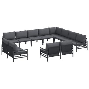 Garten-Sofa-Set 12 pcs Anthrazit Stahl
