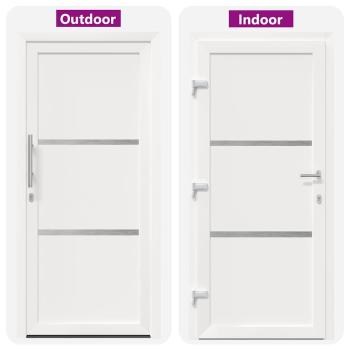 Vordertür Weiß 98 x 208 cm PVC