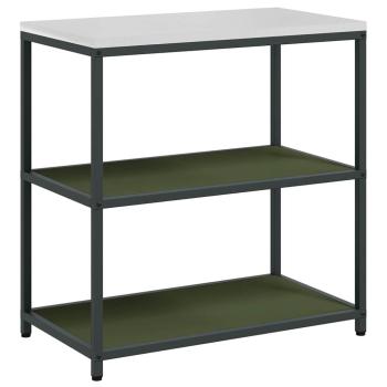 Küchenlager-Set mit Regal mit Speicher mit Tür Verstellbar 2 pcs Olive Grün 150 x 50 x 92 cm