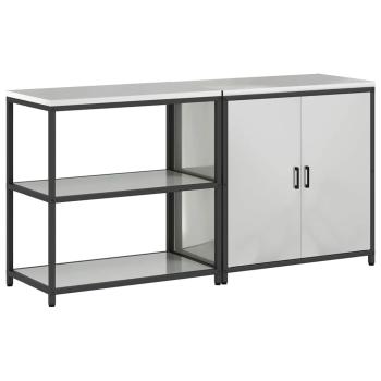 Küchenlager-Set 2 pcs Silber 150 x 50 x 92 cm Verzinkter Stahl