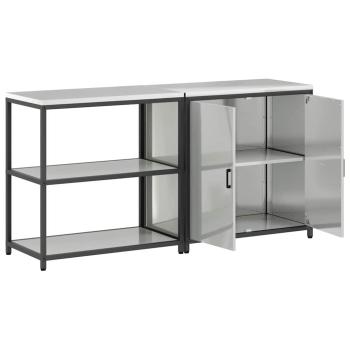 Küchenlager-Set 2 pcs Silber 150 x 50 x 92 cm Verzinkter Stahl