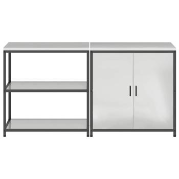 Küchenlager-Set 2 pcs Silber 150 x 50 x 92 cm Verzinkter Stahl