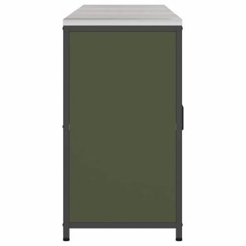 Küchenlager-Set mit Regal mit Speicher mit Tür 3 pcs Olive Grün 210 x 50 x 92 cm