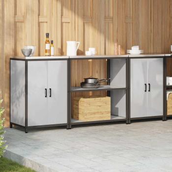 Küchenlager-Set 3 pcs Silber 210 x 50 x 92 cm Edelstahl