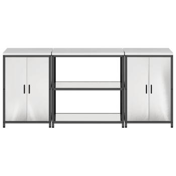 Küchenlager-Set 3 pcs Silber 210 x 50 x 92 cm Edelstahl