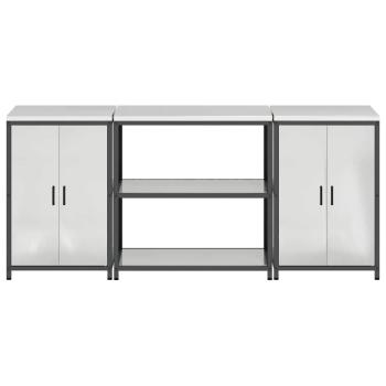Küchenlager-Set 3 pcs Silber 210 x 50 x 92 cm Verzinkter Stahl