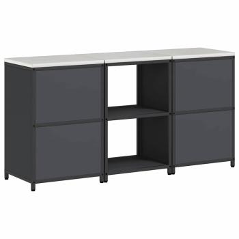 ARDEBO.de - Küchenlager-Set mit Regal mit Speicher mit Tür 3 pcs Anthrazit 180 x 50 x 92 cm