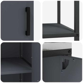 Küchenlager-Set mit Regal mit Speicher mit Tür 3 pcs Anthrazit 180 x 50 x 92 cm