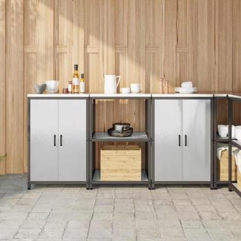 ARDEBO.de - Küchenlager-Set 3 pcs Silber 180 x 50 x 92 cm Edelstahl