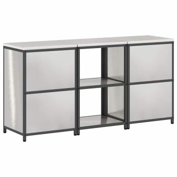 Küchenlager-Set 3 pcs Silber 180 x 50 x 92 cm Edelstahl