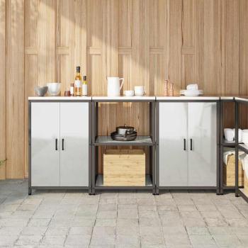 ARDEBO.de - Küchenlager-Set 3 pcs Silber 180 x 50 x 92 cm Verzinkter Stahl