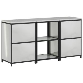 Küchenlager-Set 3 pcs Silber 180 x 50 x 92 cm Verzinkter Stahl