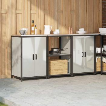 Küchenlager-Set 3 pcs Silber 180 x 50 x 92 cm Verzinkter Stahl