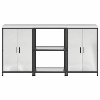 Küchenlager-Set 3 pcs Silber 180 x 50 x 92 cm Verzinkter Stahl