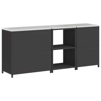 Küchenaufbewahrungsset mit Regal Sonstiges 3 pcs Schwarz 210 x 50 x 92 cm
