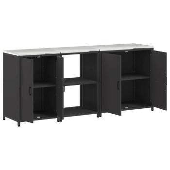 Küchenaufbewahrungsset mit Regal Sonstiges 3 pcs Schwarz 210 x 50 x 92 cm