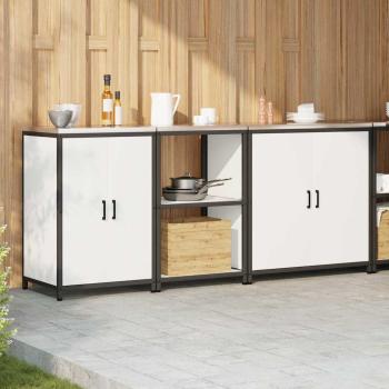 Küchenaufbewahrungsset mit Regal Sonstiges mit Speicher mit Tür 3 pcs Weiß 210 x 50 x 92 cm