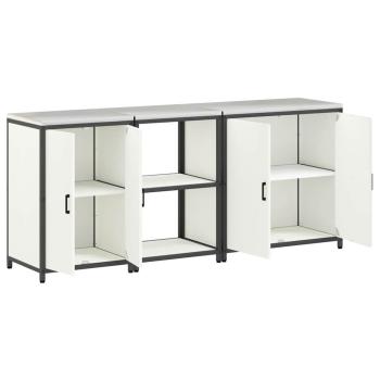 Küchenaufbewahrungsset mit Regal Sonstiges mit Speicher mit Tür 3 pcs Weiß 210 x 50 x 92 cm