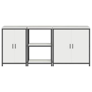 Küchenaufbewahrungsset mit Regal Sonstiges mit Speicher mit Tür 3 pcs Weiß 210 x 50 x 92 cm