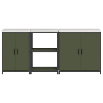 Küchenaufbewahrungsset 3 pcs Olive Grün 210 x 50 x 92 cm