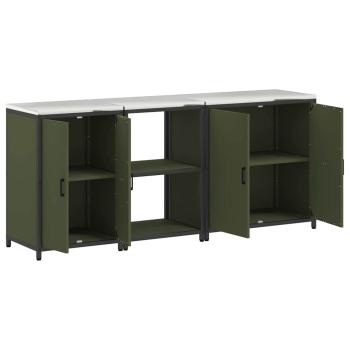 Küchenaufbewahrungsset 3 pcs Olive Grün 210 x 50 x 92 cm