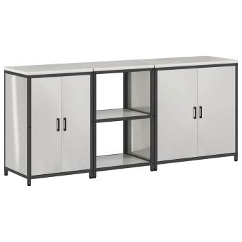 Küchenaufbewahrungsset 3 pcs Silber 210 x 50 x 92 cm Edelstahl