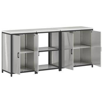 Küchenaufbewahrungsset 3 pcs Silber 210 x 50 x 92 cm Edelstahl