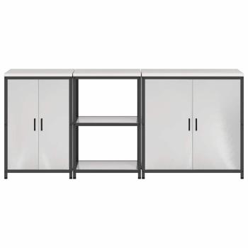 Küchenaufbewahrungsset 3 pcs Silber 210 x 50 x 92 cm Edelstahl