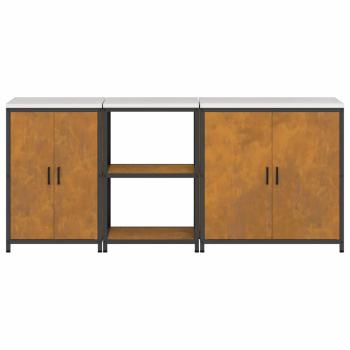 Küchenaufbewahrungsset mit Regal Sonstiges 3 pcs Rostig 210 x 50 x 92 cm