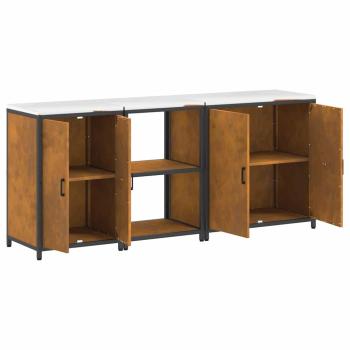 Küchenaufbewahrungsset mit Regal Sonstiges 3 pcs Rostig 210 x 50 x 92 cm