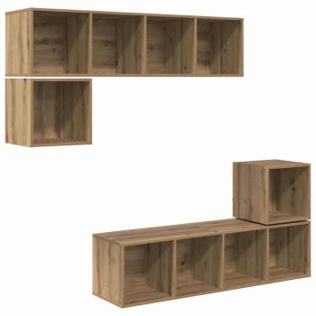 TV-Schrank-Set 4 pcs Eiche handwerklich 37 x 37 x 142,5 cm