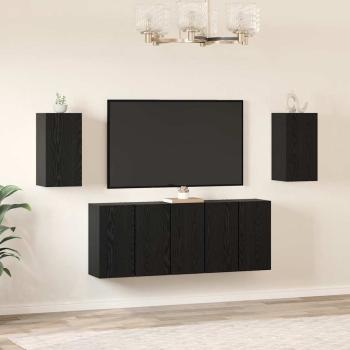 ARDEBO.de - TV-Schrank-Set mit Regal 7 pcs Schwarze Eiche 30,5 x 30 x 60 cm