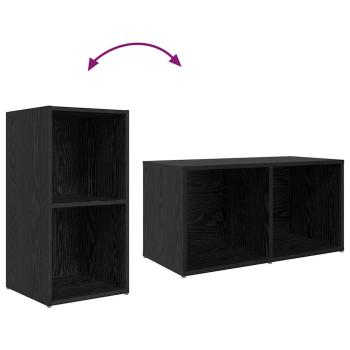 TV-Schrank Set mit Regal mit Speicher 8 pcs Schwarze Eiche Holzwerkstoff