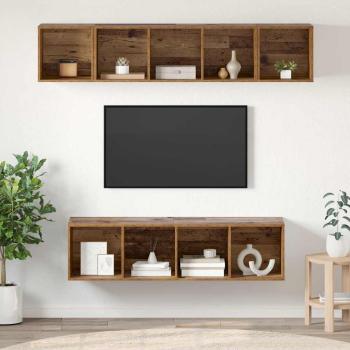 ARDEBO.de - TV-Schrank-Set 4 pcs Altholz 37 x 37 x 142,5 cm Holzwerkstoff