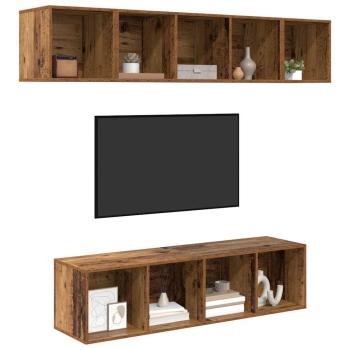 TV-Schrank-Set 4 pcs Altholz 37 x 37 x 142,5 cm Holzwerkstoff