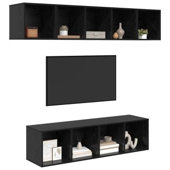 TV-Schrank-Set 4 pcs Schwarze Eiche 37 x 37 x 142,5 cm