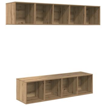 TV-Schrank-Set 4 pcs Eiche handwerklich 37 x 37 x 142,5 cm