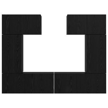 TV-Schrank-Set mit Regal 6 pcs Schwarze Eiche 80 x 30 x 30 cm