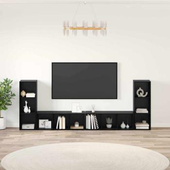 ARDEBO.de - TV-Schränk mit Regal mit Speicher 4 pcs Schwarz Eiche 37 x 35 x 107,5 cm