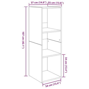 TV-Schränk mit Regal mit Speicher 4 pcs Schwarz Eiche 37 x 35 x 107,5 cm
