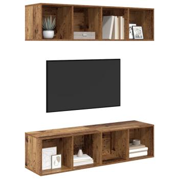 TV-Schrank-Set 2 pcs Altholz 37 x 37 x 142,5 cm Holzwerkstoff