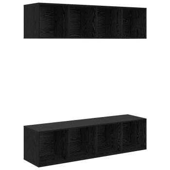 TV-Schrank-Set 2 pcs Schwarze Eiche 37 x 37 x 142,5 cm