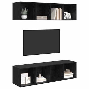 TV-Schrank-Set 2 pcs Schwarze Eiche 37 x 37 x 142,5 cm