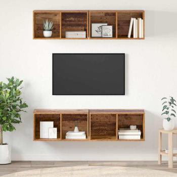 ARDEBO.de - Wand TV Schrank 4 pcs Altholz 37 x 37 x 72 cm Holzwerkstoff