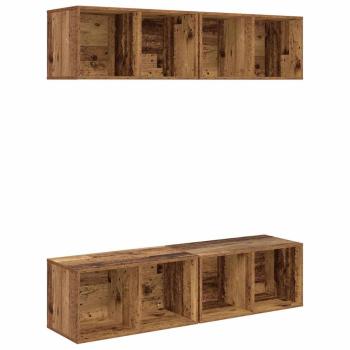 Wand TV Schrank 4 pcs Altholz 37 x 37 x 72 cm Holzwerkstoff