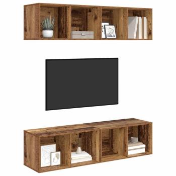 Wand TV Schrank 4 pcs Altholz 37 x 37 x 72 cm Holzwerkstoff