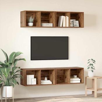 Wand TV Schrank 4 pcs Altholz 37 x 37 x 72 cm Holzwerkstoff